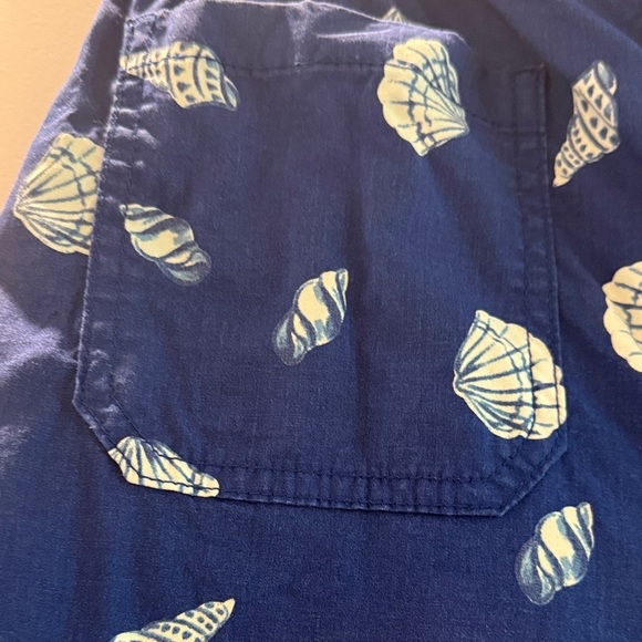 Blue Seashell Cropped Wide-Leg Pants - Picture 3 of 6